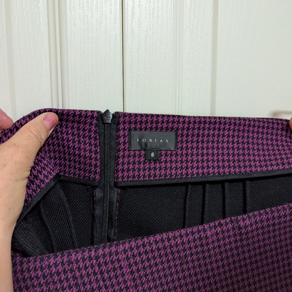 Purple houndstooth pencil skirt - Picture 3 of 6